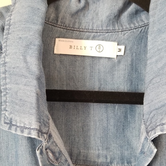 Billy T Denim Long Button Front Shirt - Picture 4 of 5